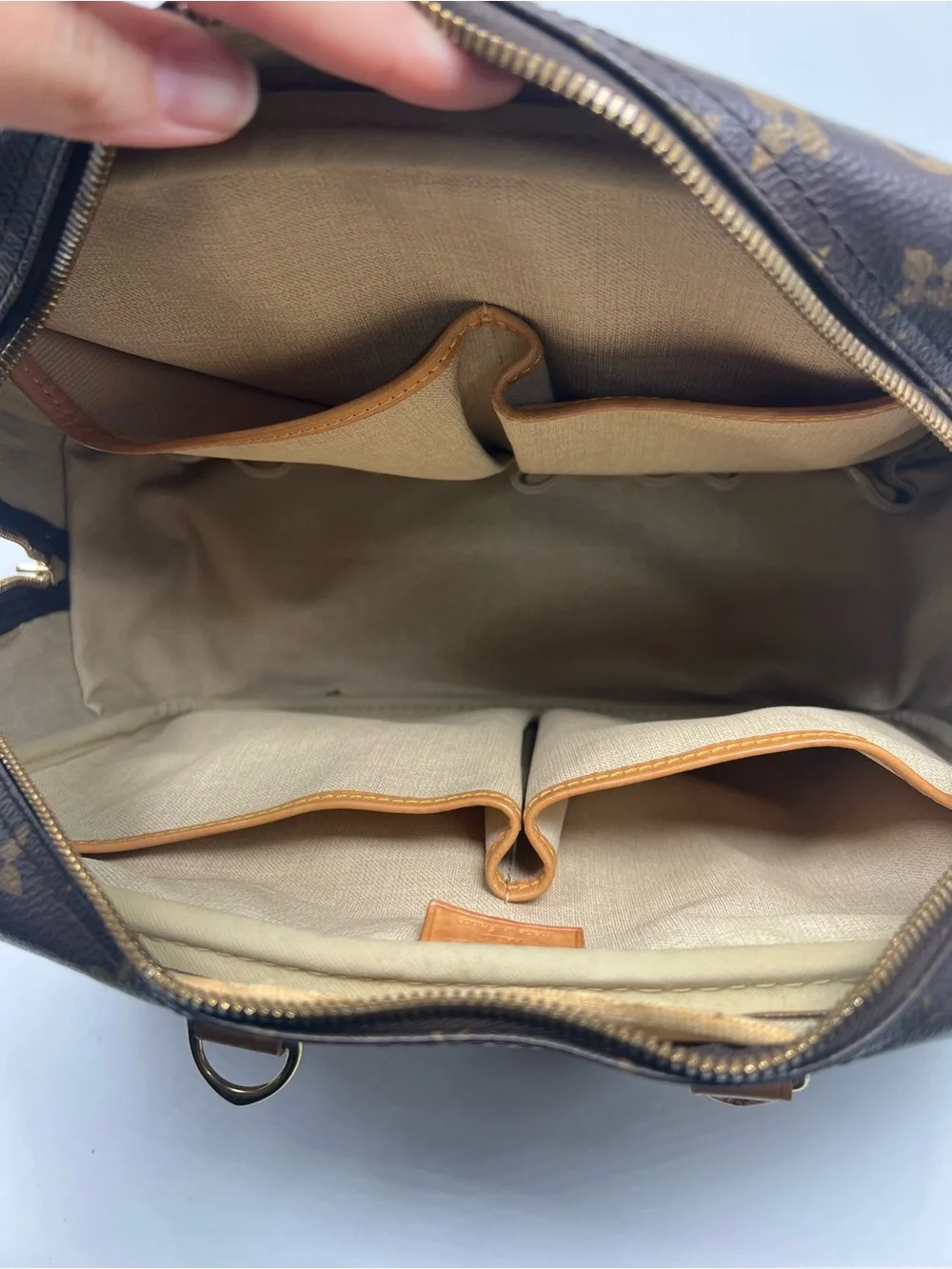 Louis Vuitton Monogram Trouville Handbag Brown Canvas Satchel Purse M42228